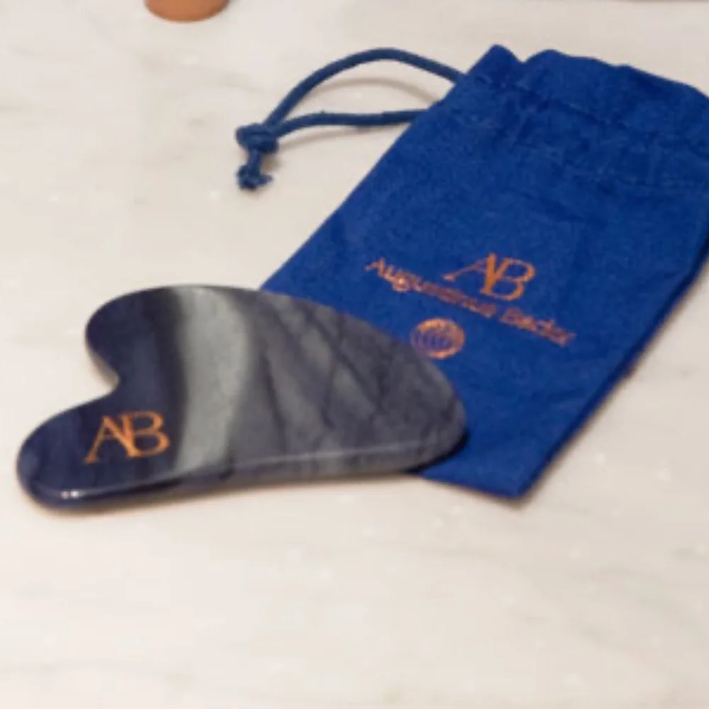 New Augustinus Bader Limited Edition Aventurine Gua Sha Stone with Travel Pouch